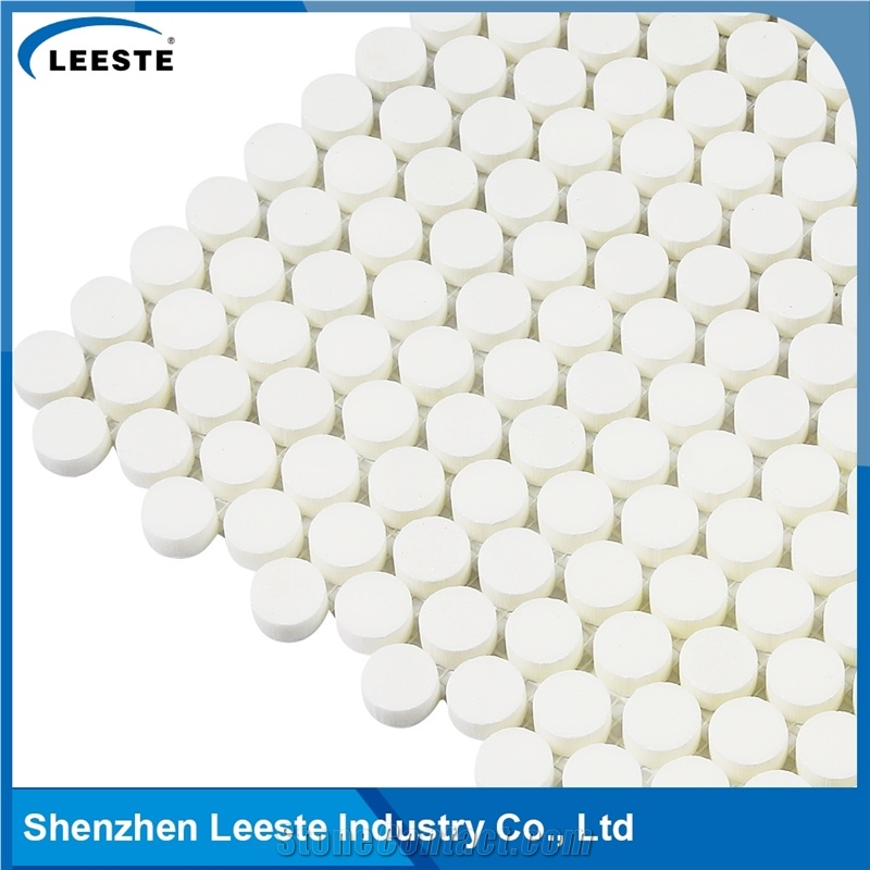 Penny Round Good Quality White Thassos Marble Tile for Decor