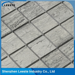 Polished Blue Wood Marble Mosaic Square Design,Own Factory Hot Mosaic