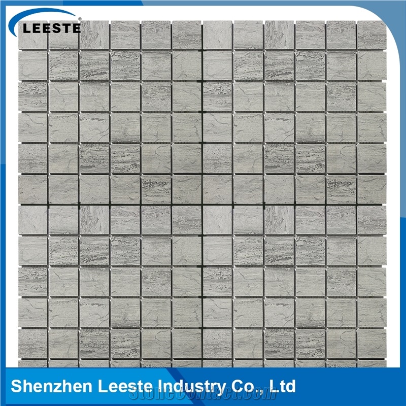 Polished Blue Wood Marble Mosaic Square Design,Own Factory Hot Mosaic