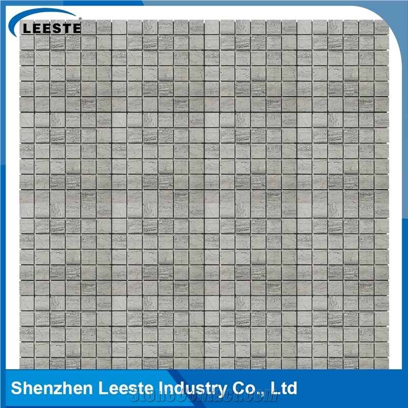 Polished Blue Wood Marble Mosaic Square Design,Own Factory Hot Mosaic