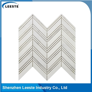 Professional Design Chevron Pattern Royal White Marble Mosaic Professional Design Chevron Pattern Royal White Marble Mosaic