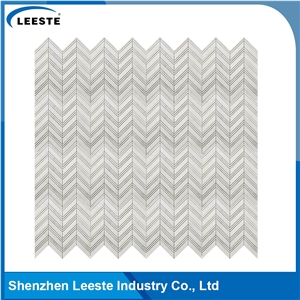 Professional Design Chevron Pattern Royal White Marble Mosaic