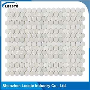 Professional Design Hexagon Pattern Royal White Marble Mosaic