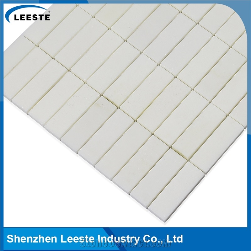Rectangle Stacked Chinese Top Quality Thassos White Marble Tile