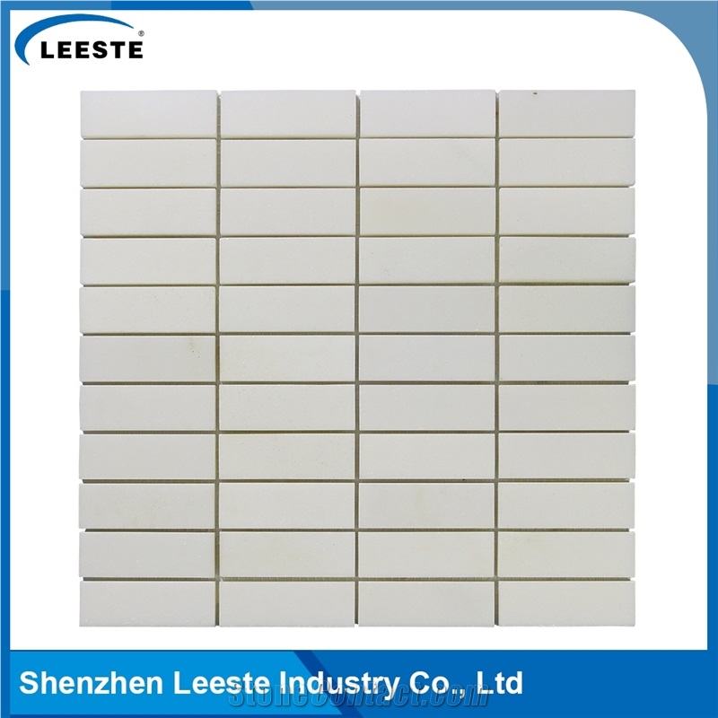 Rectangle Stacked Chinese Top Quality Thassos White Marble Tile