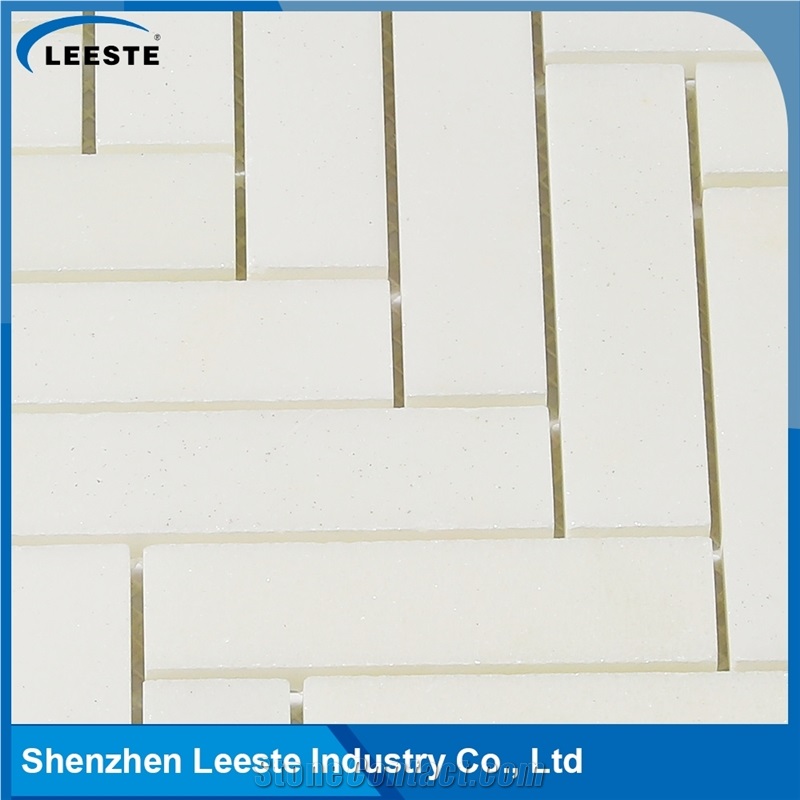 Top Quality Herringbone 1x4 Chinese Thassos White Marble Tile