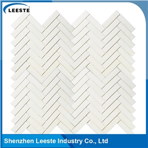 Top Quality Herringbone 1x4 Chinese Thassos White Marble Tile