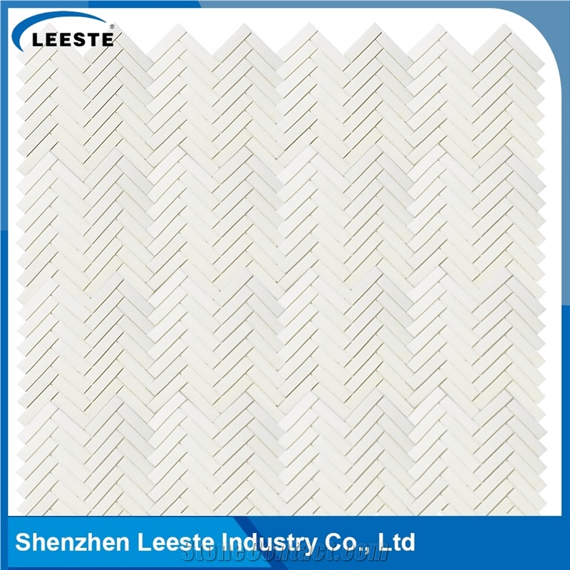 Top Quality Herringbone 1x4 Chinese Thassos White Marble Tile