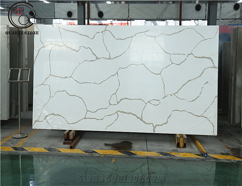 Shandong Linyi Quartz Stone Manufacture Calacatta Quartz Stone Slab