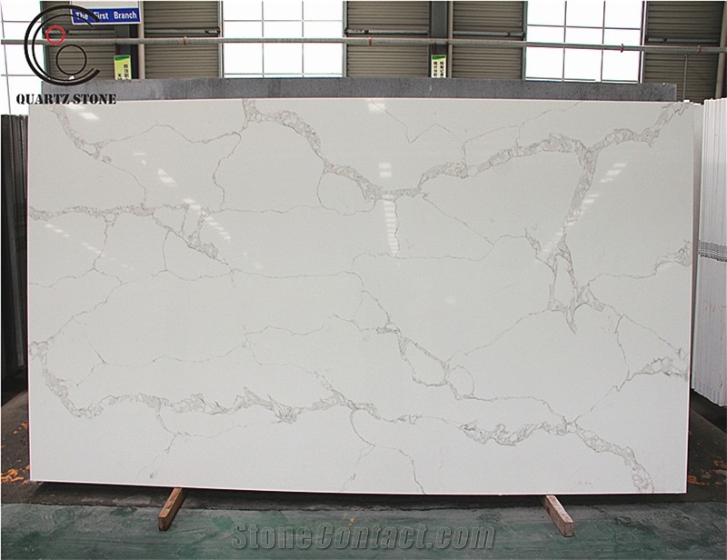 Shandong Linyi Quartz Stone Manufacture Calacatta Quartz Stone Slab