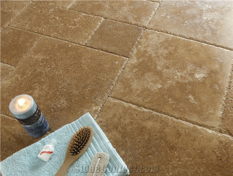 Noce Travertine Pattern Slabs & Tiles, Turkey Brown Travertine