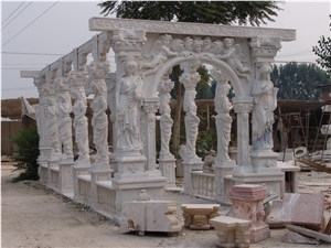 White Marble Gazebo Handcarved Stone