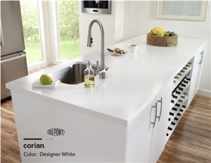 Corian Solid Surface- Designer White Kitchen Countertop Corian Solid Surface- Designer White Kitchen Countertop