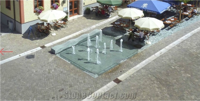 Interactive Fountain with Bench