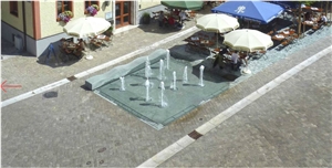 Interactive Fountain with Bench
