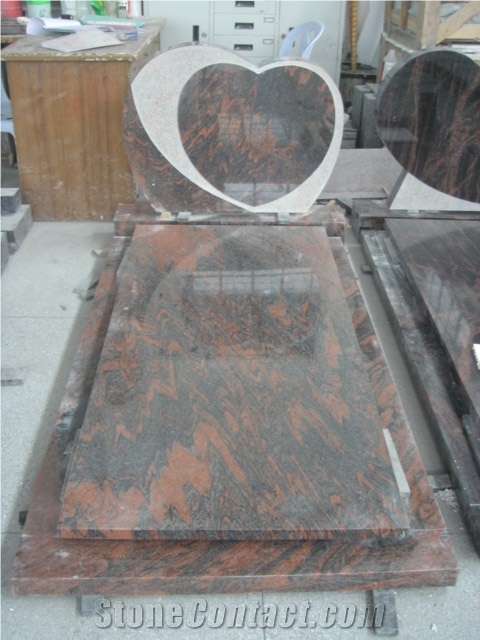 Aurora Granite Tombstones,  Aurara Red Heart Tombstones