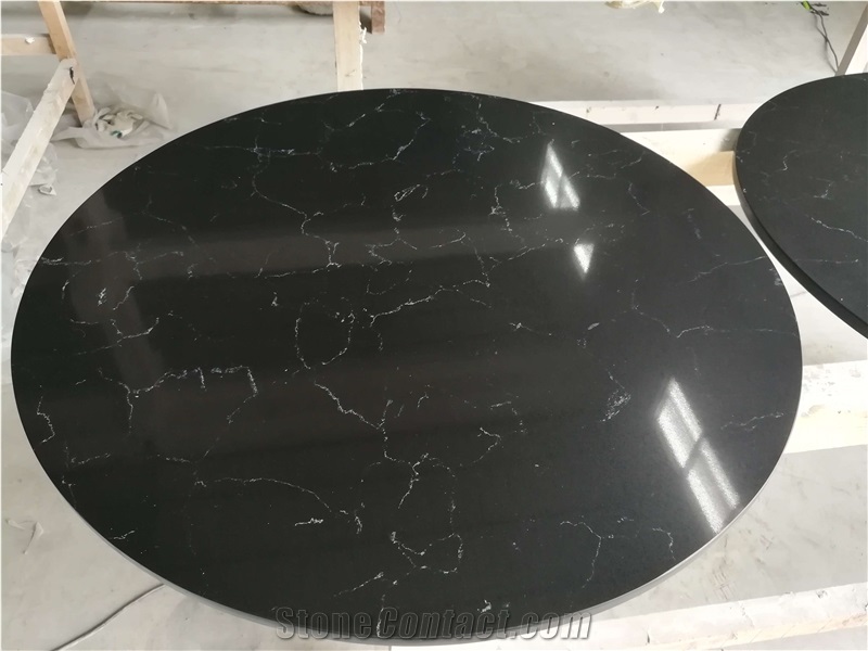 Black Quartz Round Table Tops