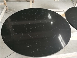 Black Quartz Round Table Tops