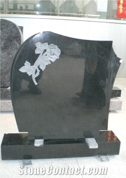 Engraved Granite Headstones, Cross, Heart, Ross and Flowers