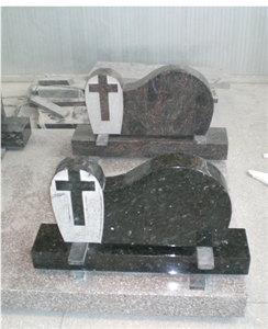 Engraved Granite Headstones, Cross, Heart, Ross and Flowers