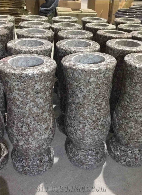 Granite Vases, Funeral Flower Holders, Stone Vase, G664