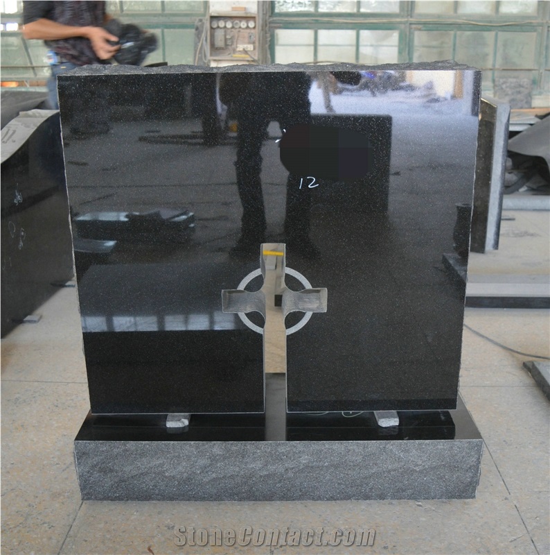 Indian Black Granite Cross Tomestones, Headstones