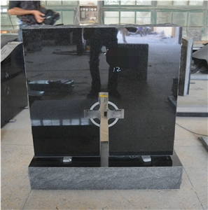 Indian Black Granite Cross Tomestones, Headstones