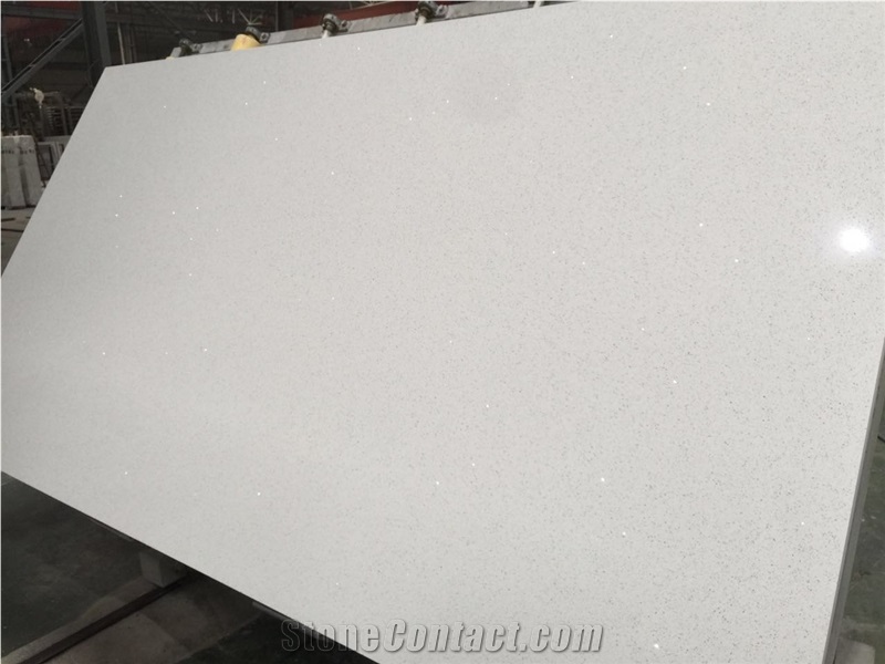 Sparkle White Quartz Slabs & Tiles