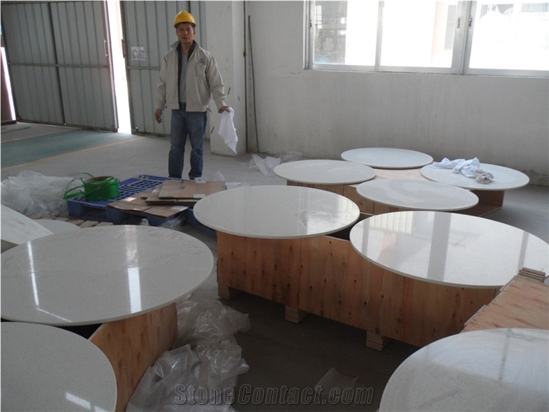 White Quartz Table Top, Countertop