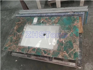 Amazon Green Quartzite Vanity Topy for Hotel Project