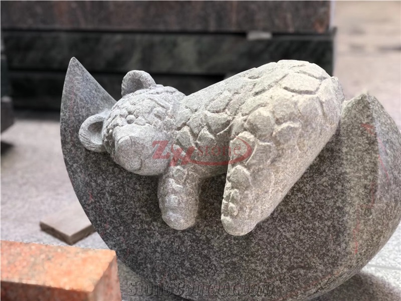 China Multicolor Red Granite Angel Monuments Perfect Carving Headstone