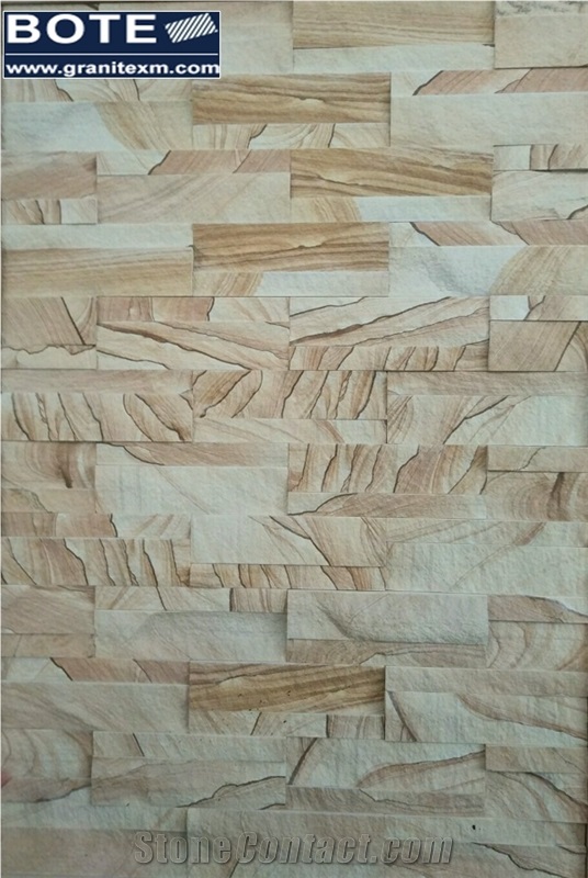 Unique Yellow Vein Sandstone Cultural Stone Feature Wall Stone Ledge