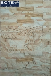 Unique Yellow Vein Sandstone Cultural Stone Feature Wall Stone Ledge