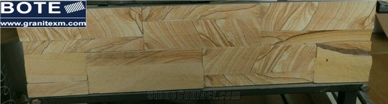 Unique Yellow Vein Sandstone Cultural Stone Feature Wall Stone Ledge