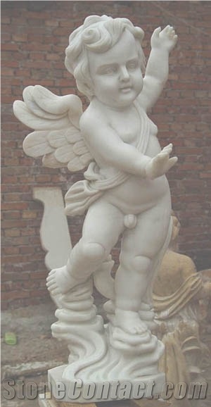 Carving Marble Child Statue