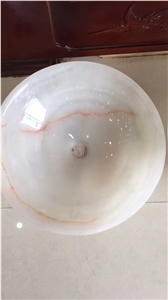 Polished White Onyx Sink & Basin