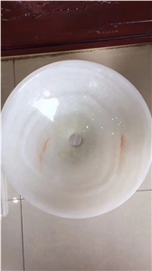 Polished White Onyx Sink & Basin