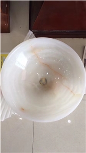 Polished White Onyx Sink & Basin