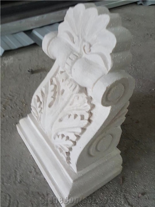 Beige Marble Column Top Base