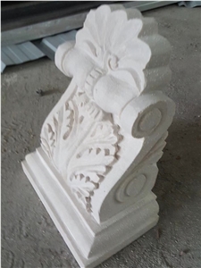 Beige Marble Column Top Base