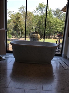 Carrara White Marble Natural Stone Freestanding Bathtub