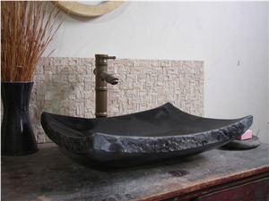 China Black Nero Marquina Wash&Kitchen Basin with Natural Edges