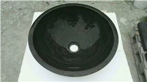 China Blue Limestone Sink Bathroom Basin Round Stone Wash Basin