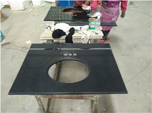 Custom Honed Vanity Tops Black Quartz Vanity Tops for Bathroom Custom Honed Vanity Tops Black Quartz Vanity Tops for Bathroom