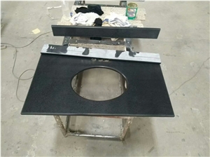 Custom Honed Vanity Tops Black Quartz Vanity Tops for Bathroom