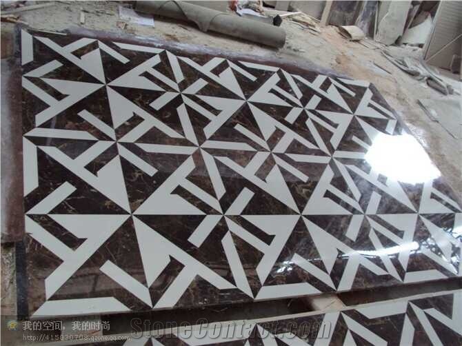 Flooring Marble Square Medallions Bulding Decration
