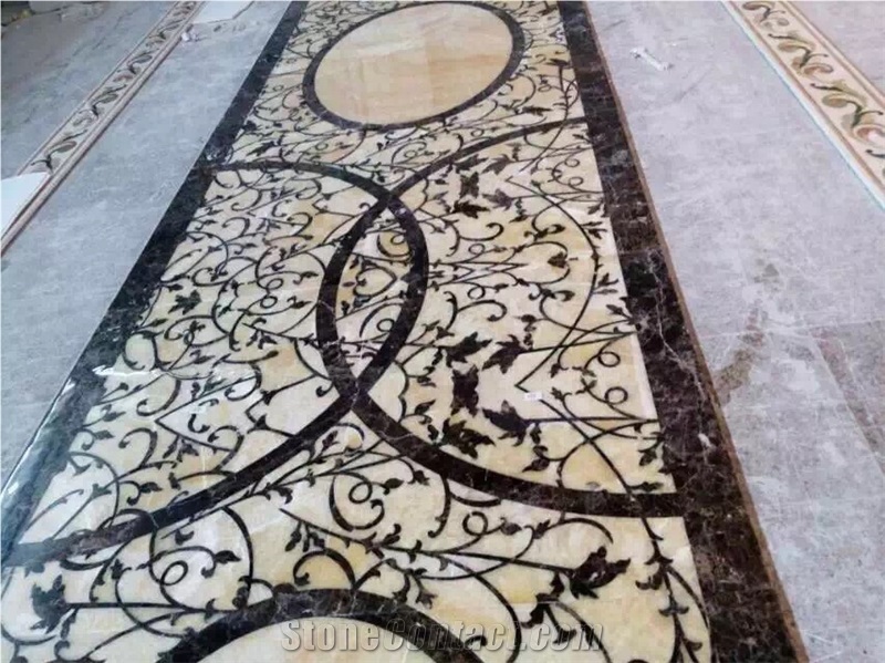 Flooring Marble Square Medallions Bulding Decration