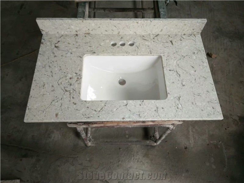 Grey Quartz Countertops for Bathroom 61x22 Inches Bathroom Countertops