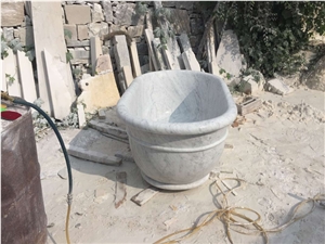 High Quality Carrara White Marble Natural Stone Freestanding Bathtub