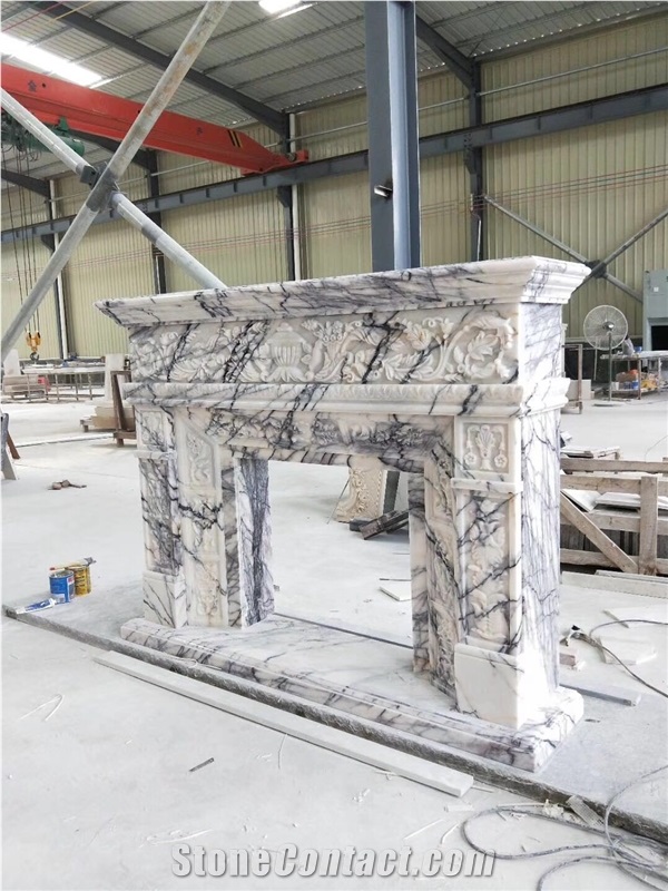 Indoor Darwin Fancy Cover Marble Fireplace Surround